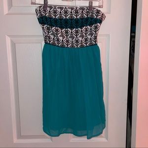 Strapless mini dress